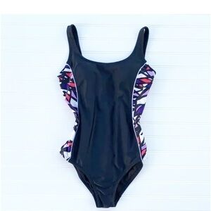Catalina Black Swimsuit with Vibrant Accents